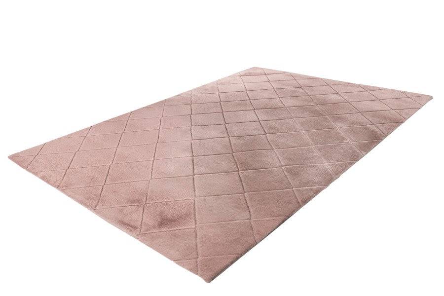 Impulse 600 Powder Pink Very Soft Fluffy Diamond Rug - DLB Furniture