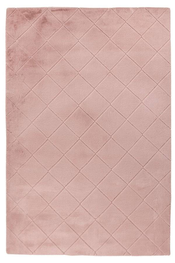 Impulse 600 Powder Pink Very Soft Fluffy Diamond Rug - DLB Furniture