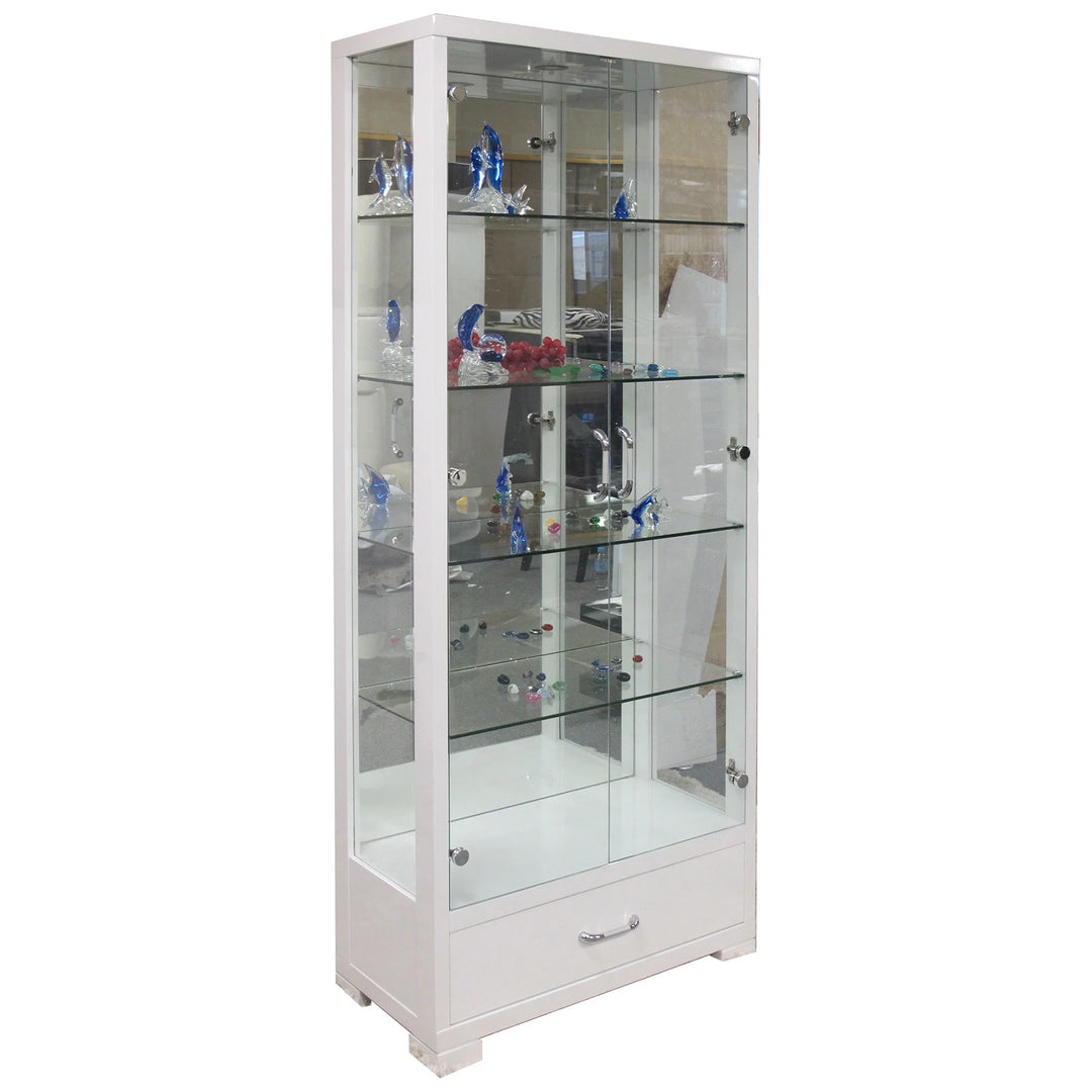 Display Cabinet Glossy White With drawers - DLB Furniture