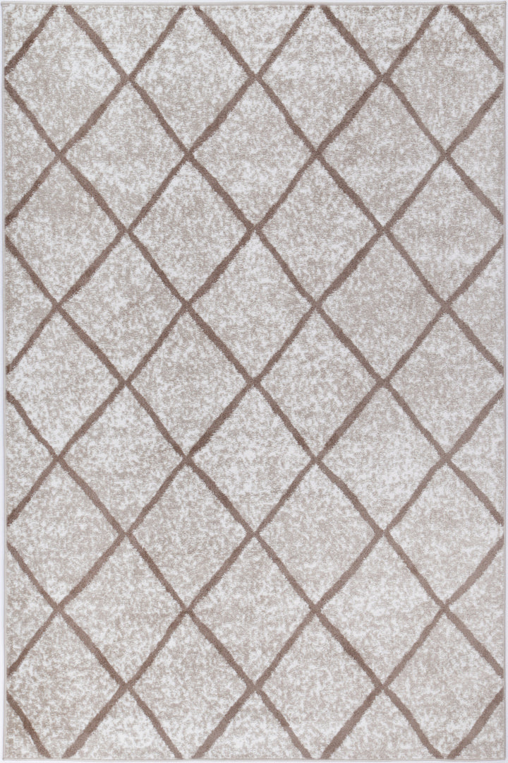 Kimberley Trellis Latte Contemporary Rug - DLB Furniture