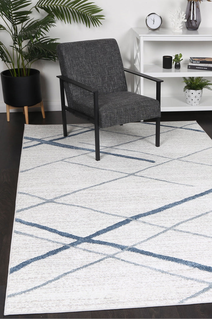 Kimberley Lattice Light Blue Contemporary Rug - DLB Furniture
