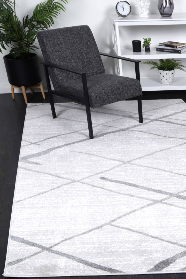 Kimberley Lattice Silver Contemporary Rug - DLB Furniture