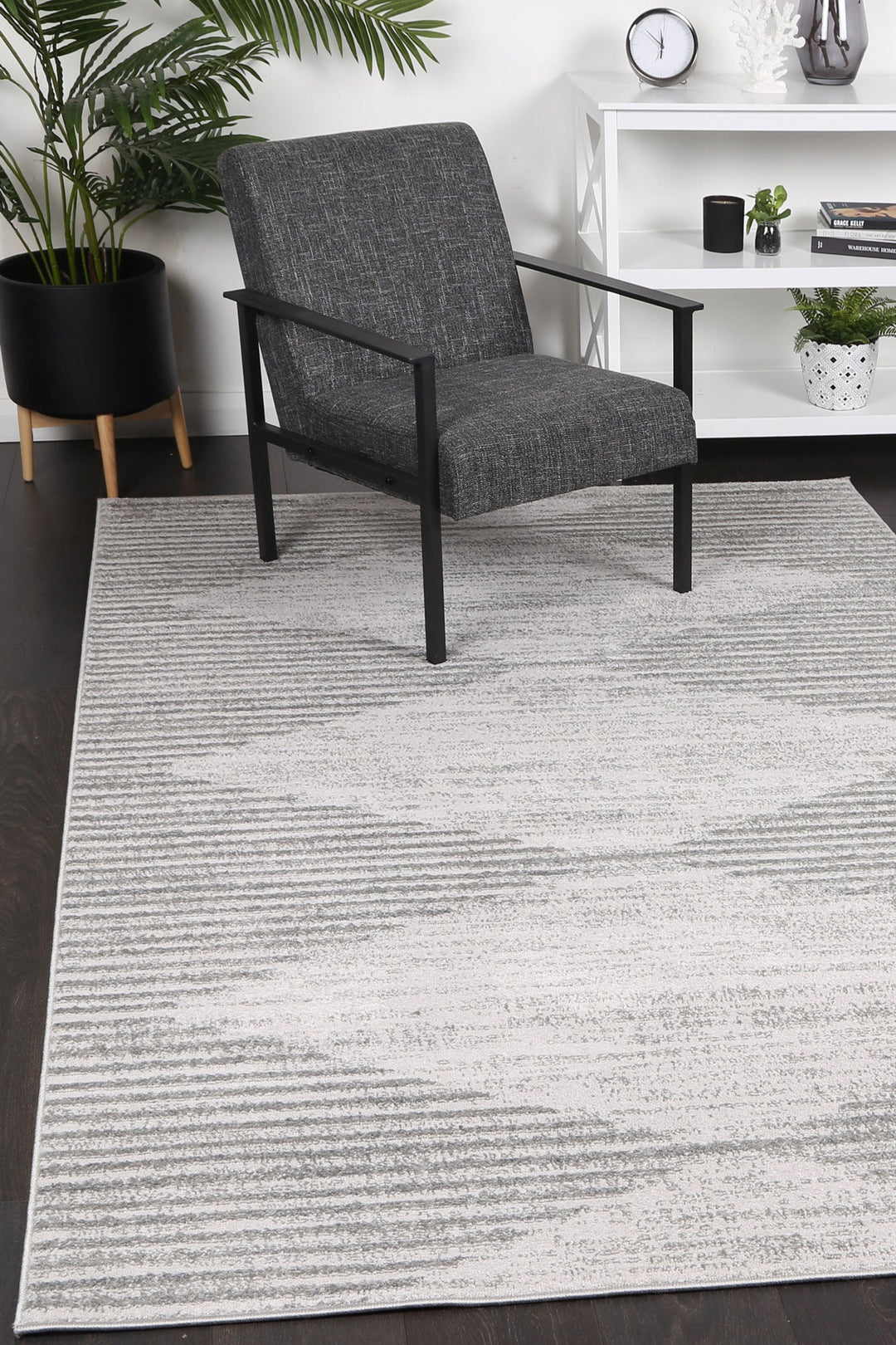 Kimberley Diamond Grey Contemporary Rug - DLB Furniture