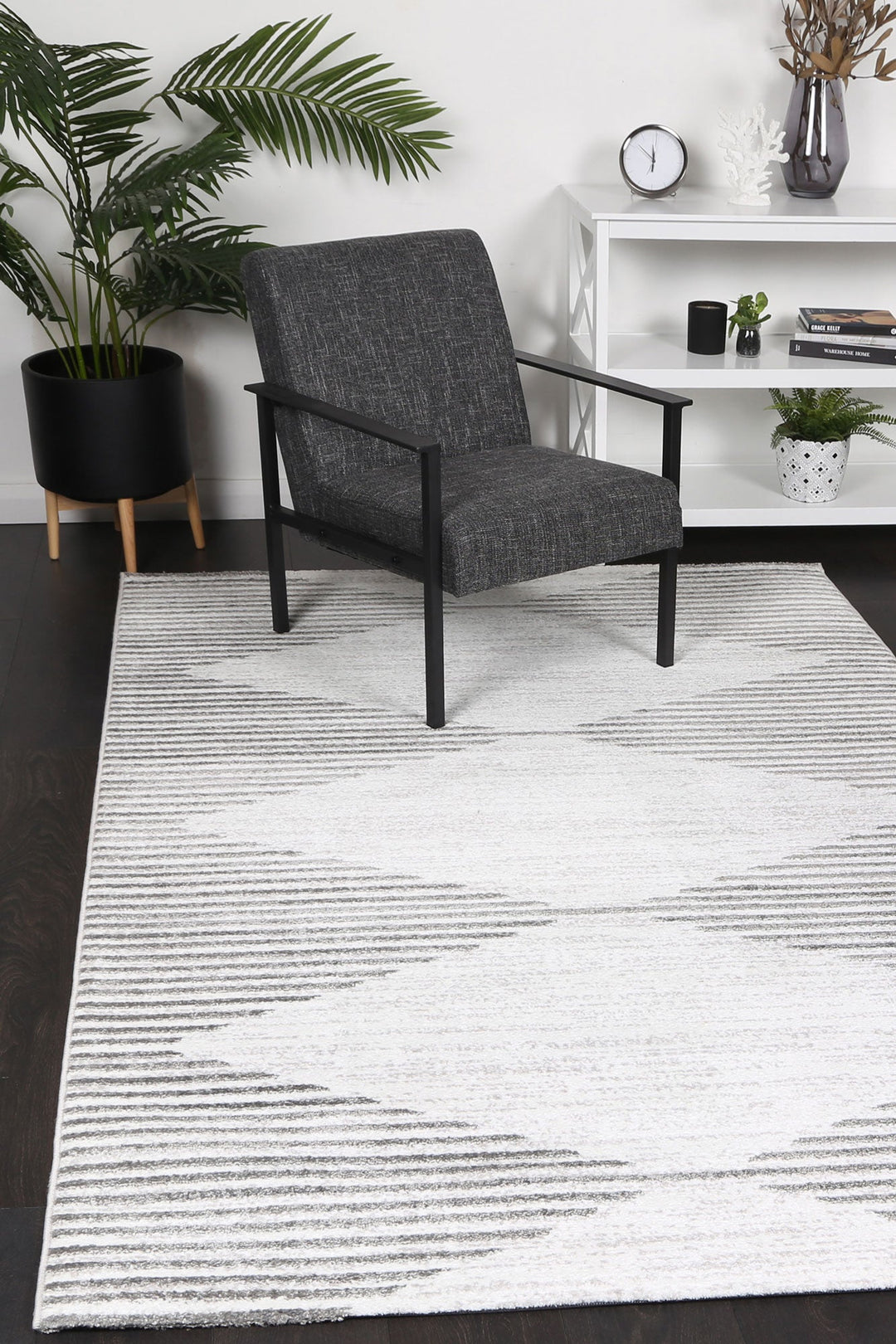 Kimberley Diamond Silver Contemporary Rug - DLB Furniture