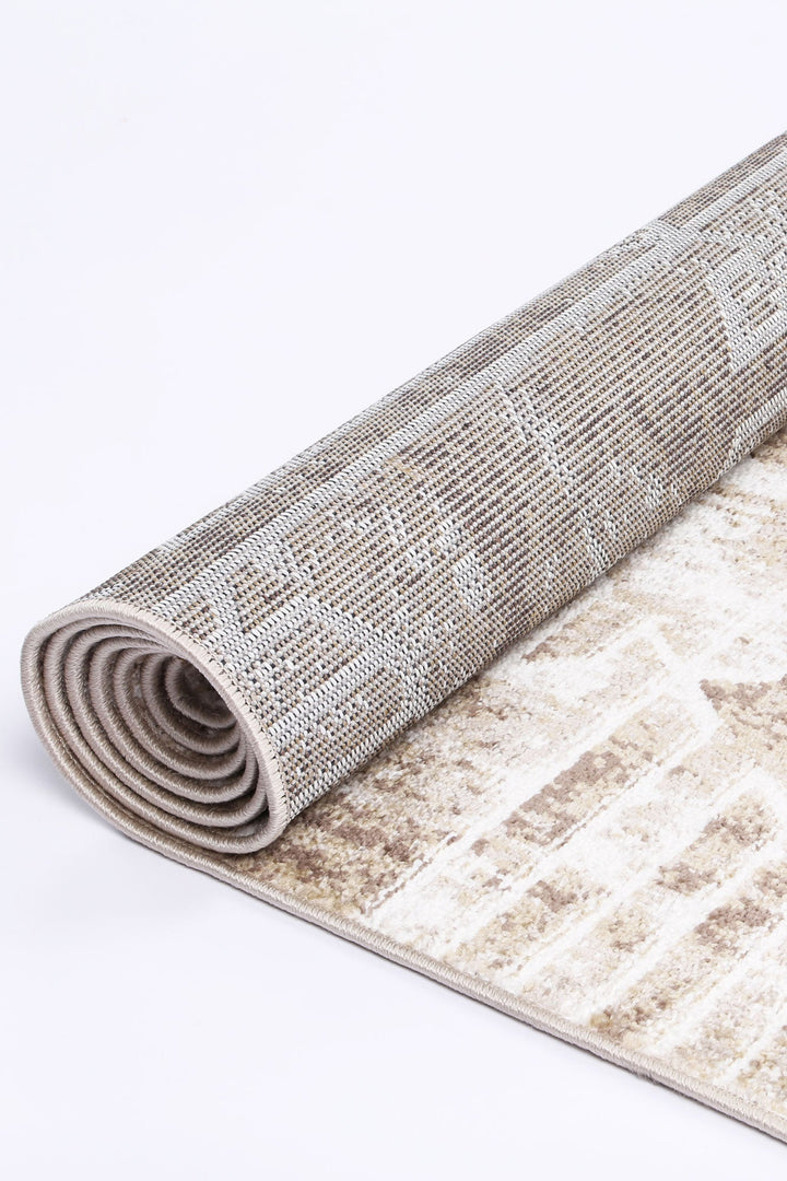 Kimberley Matrix Geometric Latte Rug - DLB Furniture