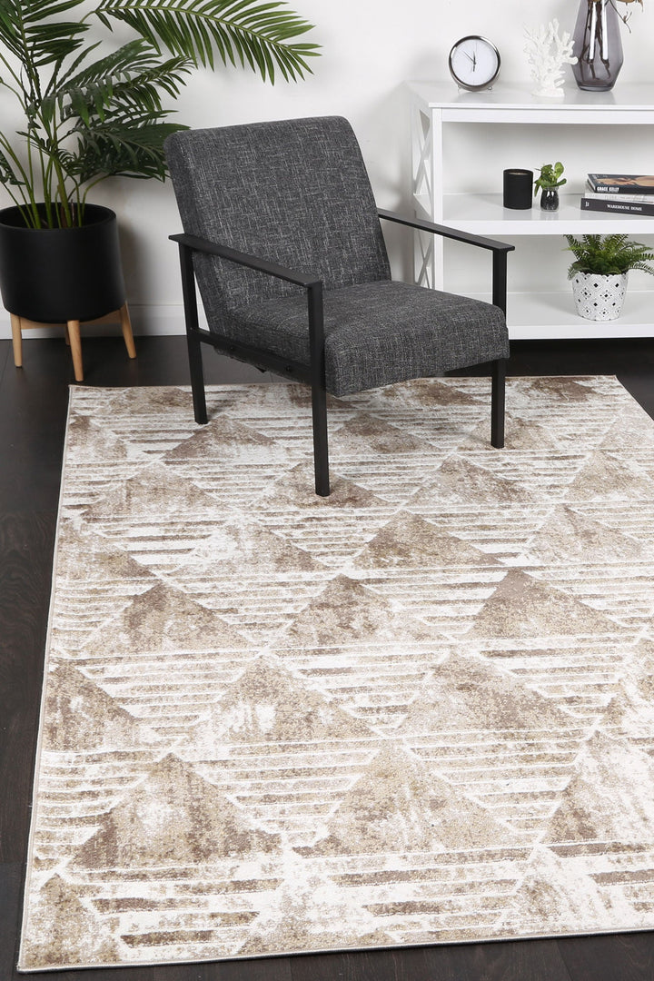 Kimberley Matrix Geometric Latte Rug - DLB Furniture