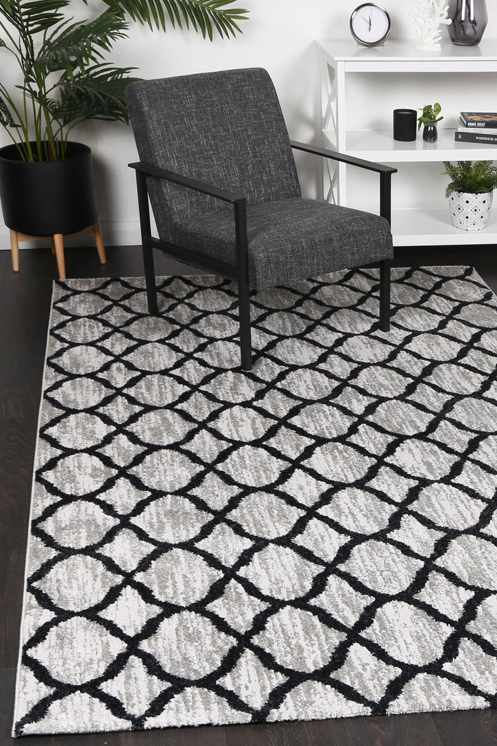 Kimberley Repeat Charcoal Contemporary Rug - DLB Furniture