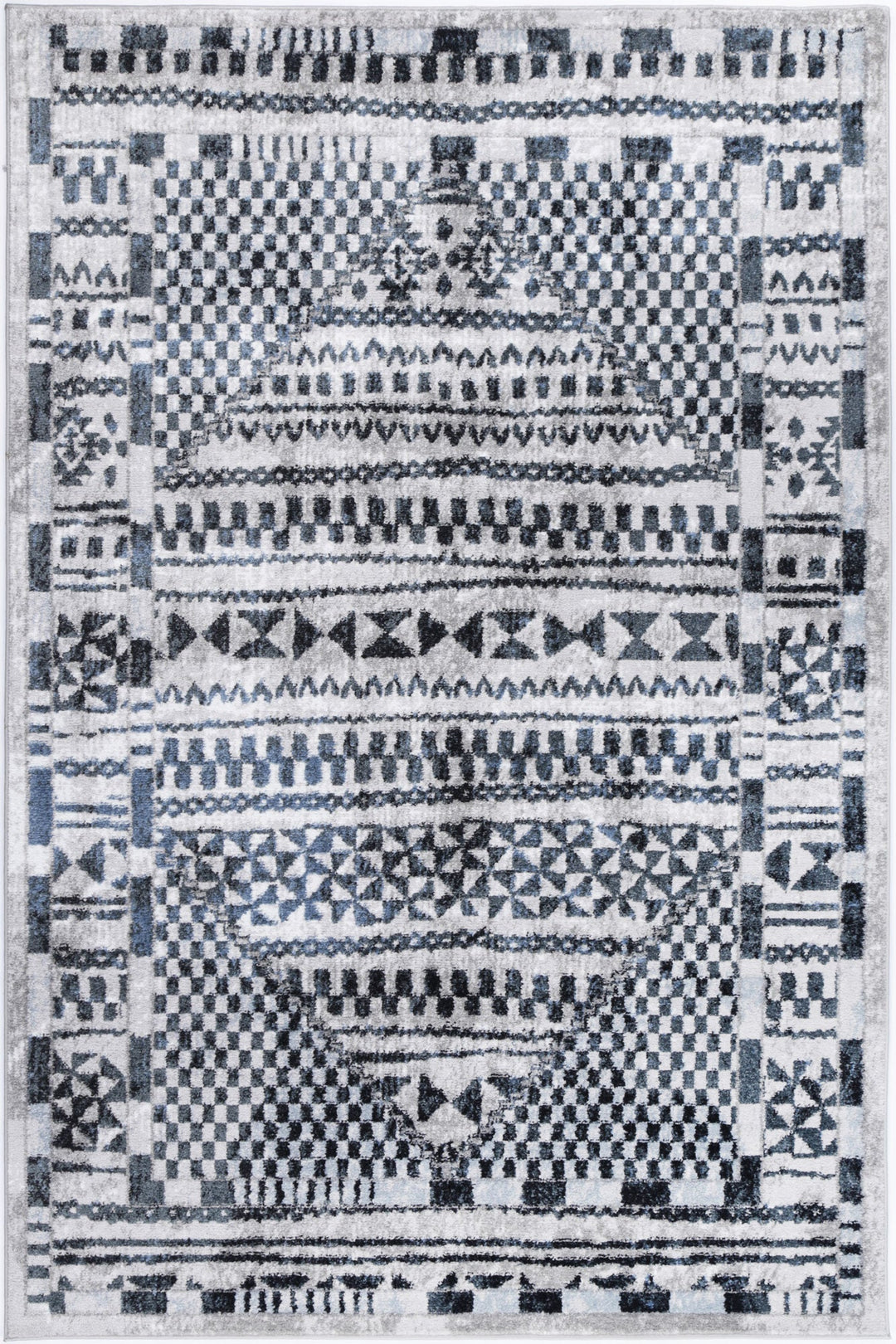 Kimberley Aztec Blue Contemporary Rug - DLB Furniture