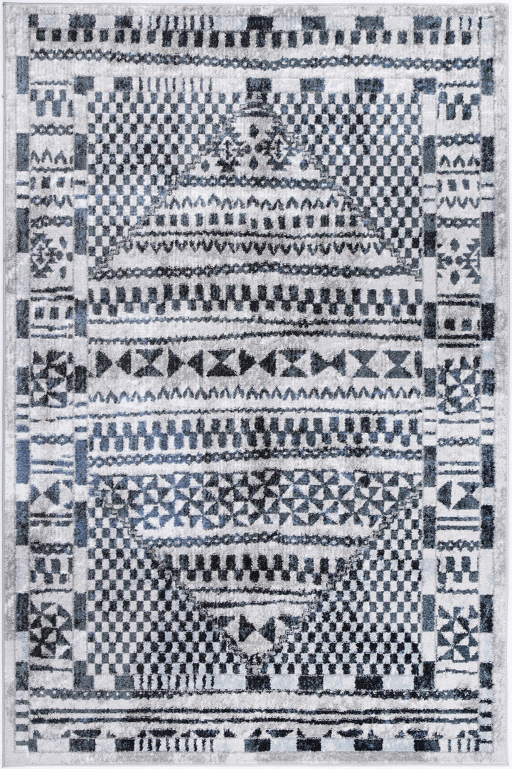 Kimberley Aztec Blue Contemporary Rug - DLB Furniture