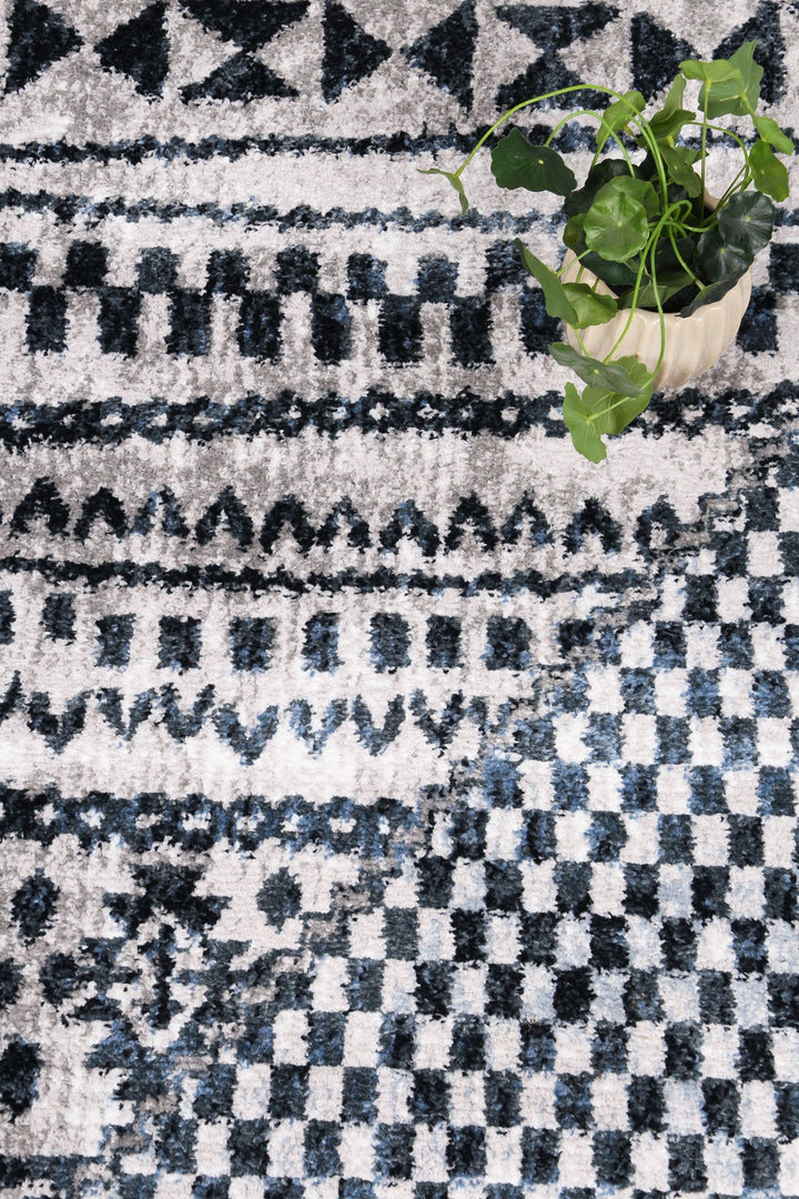 Kimberley Aztec Blue Contemporary Rug - 7BLUE - DLB Furniture