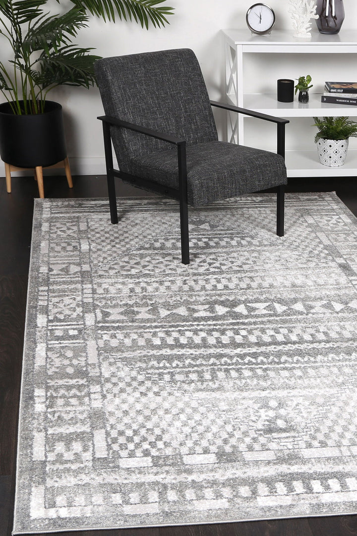 Kimberley Aztec Grey Contemporary Rug - DLB Furniture