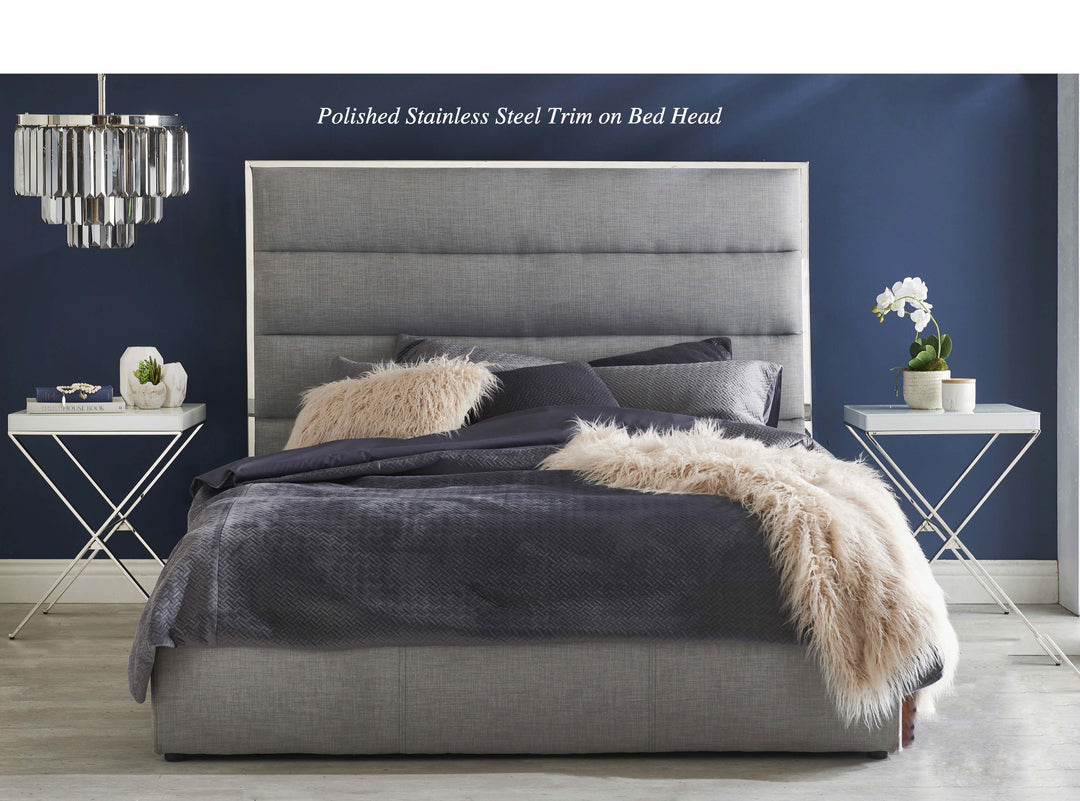 Lewis Fabric Bed Frame King - DLB Furniture