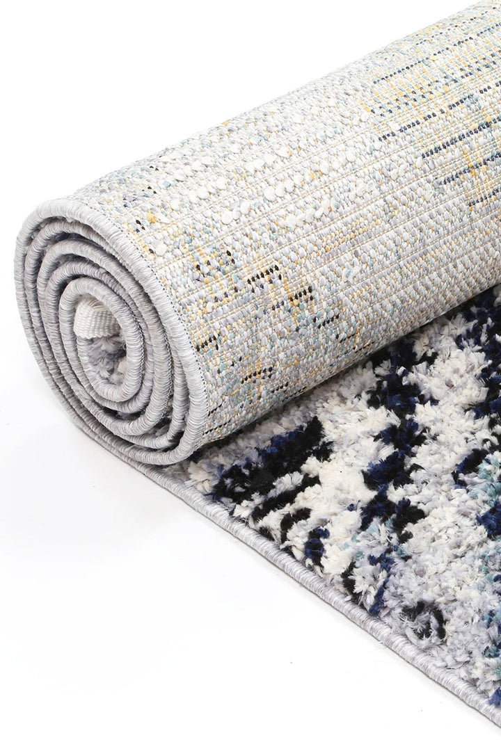 Mansour Diamond Blue Geometric Rug - 4BLUE - DLB Furniture