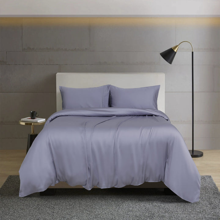 100% Tencel Fabric Quilt Cover Set Purple - DLB Furniture