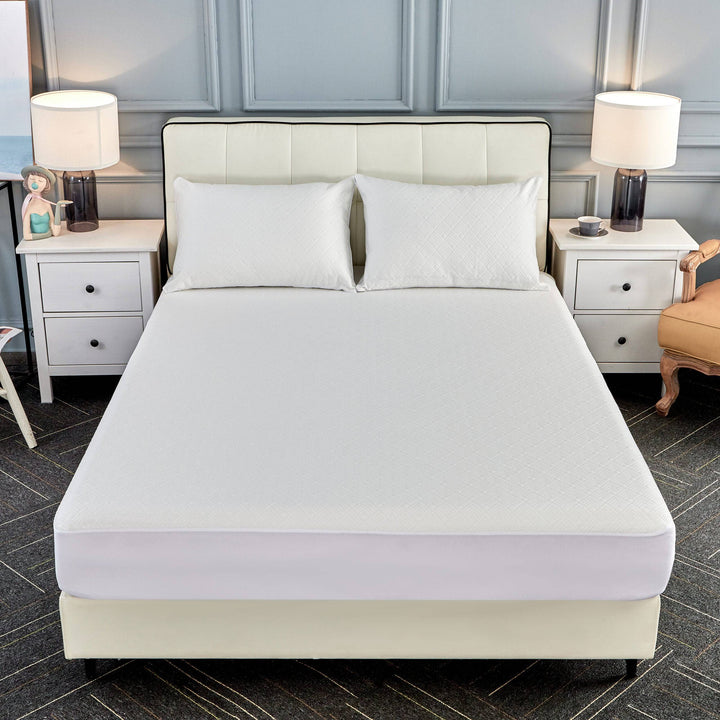 Waterproof Mattress Protector Tencel Fabric White Double - Easy Home Furniture
