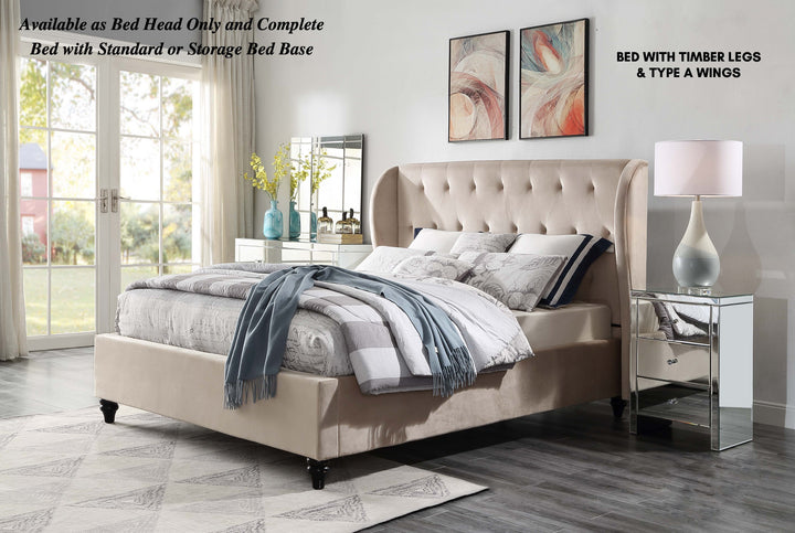 Merida Double Velvet Bed - DLB Furniture