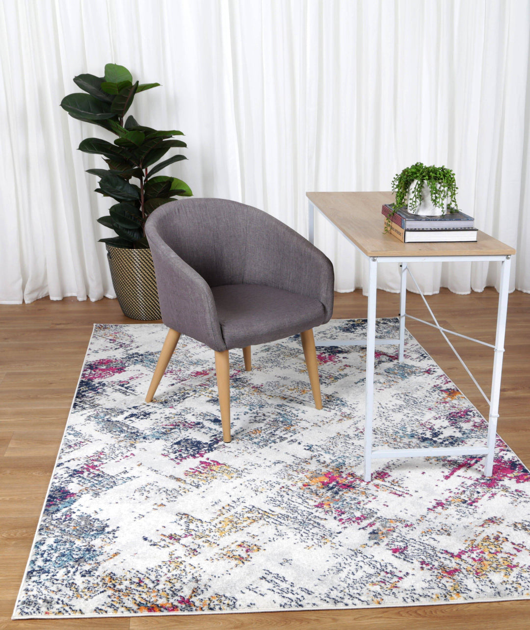 Provence Sunwashed Cream & Light Grey Abstract Rug - DLB Furniture