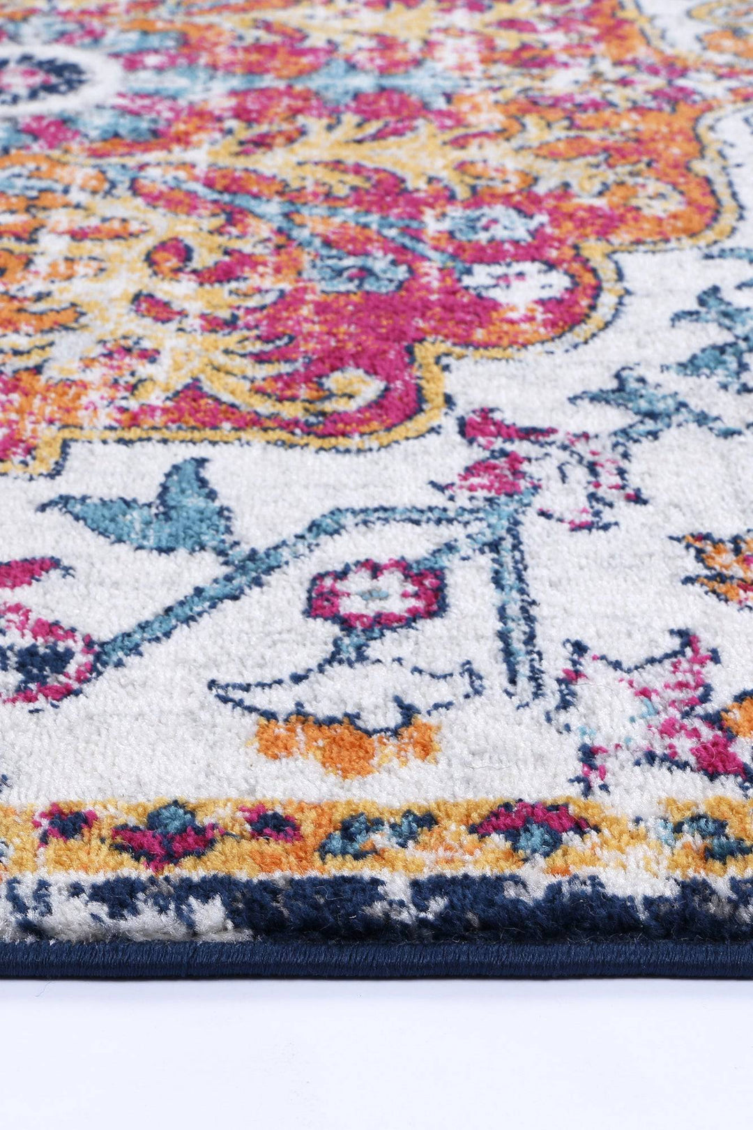 Provence Stonewashed Light Grey & Dark Blue Rug - DLB Furniture