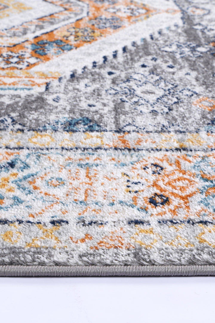 Provence Interlocking Grey & Terracotta Rug - DLB Furniture