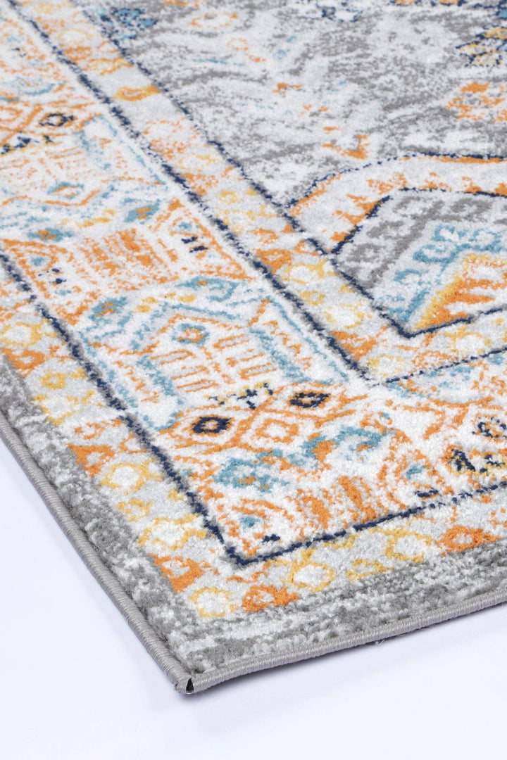 Provence Interlocking Grey & Terracotta Rug - DLB Furniture