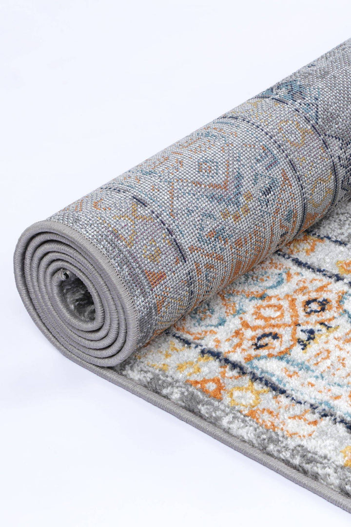 Provence Interlocking Grey & Terracotta Rug - DLB Furniture