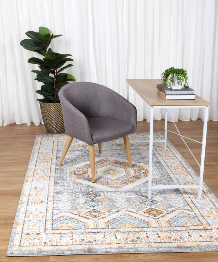 Provence Interlocking Grey & Terracotta Rug - DLB Furniture