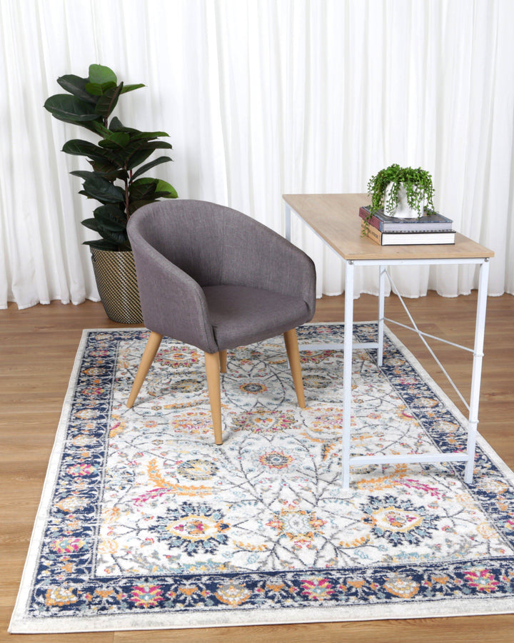 Provence Clayfield Cream & Dark Blue Rug - DLB Furniture