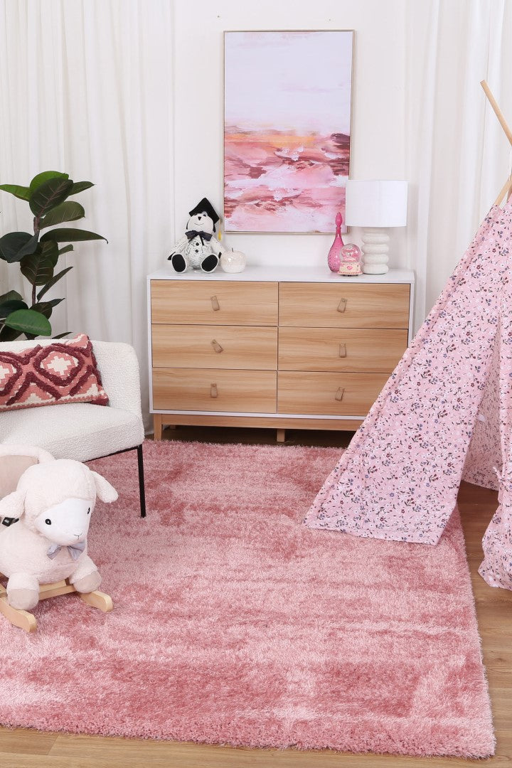 Puffy Soft Shag Pink Rug - DLB Furniture
