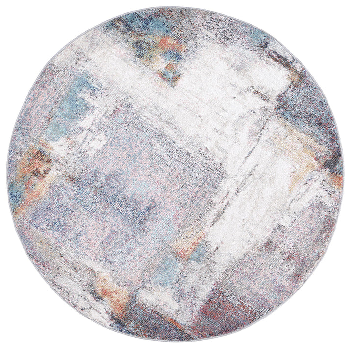 Salsa Aveza Abstract Grey Round Rug - DLB Furniture