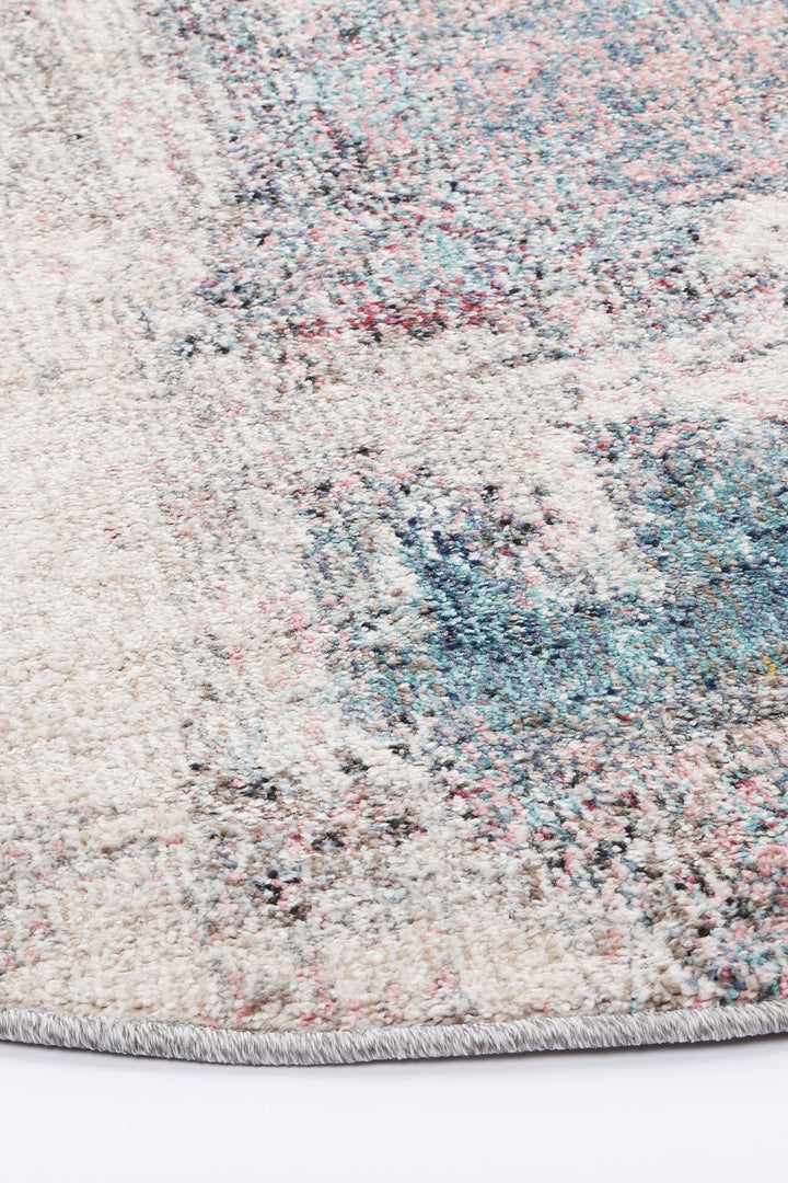 Salsa Aveza Abstract Grey Round Rug - DLB Furniture