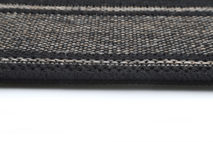 Sisalo Black Bordered Line Pattern Rug - 3885/J48-K - DLB Furniture