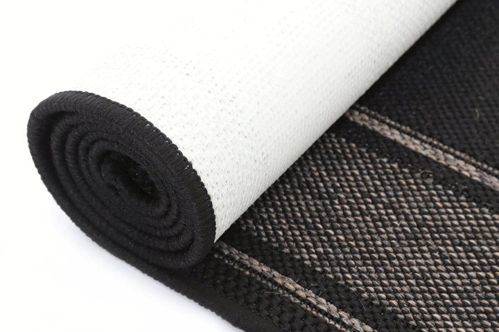 Sisalo Black Bordered Line Pattern Rug - 3885/J48-K - DLB Furniture