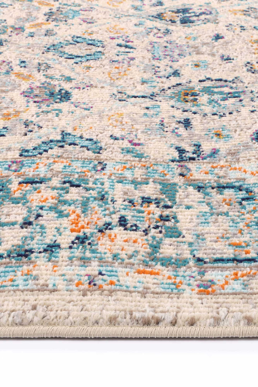 Tulin Paisley Cream & Blue Transitional Rug - DLB Furniture