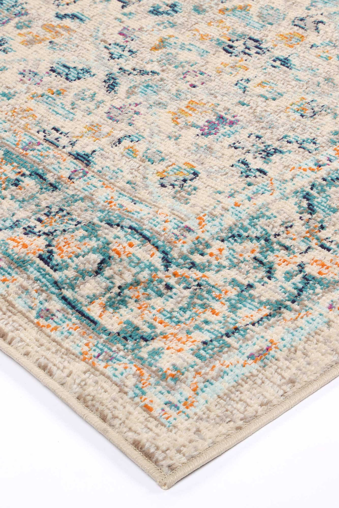 Tulin Paisley Cream & Blue Transitional Rug - DLB Furniture