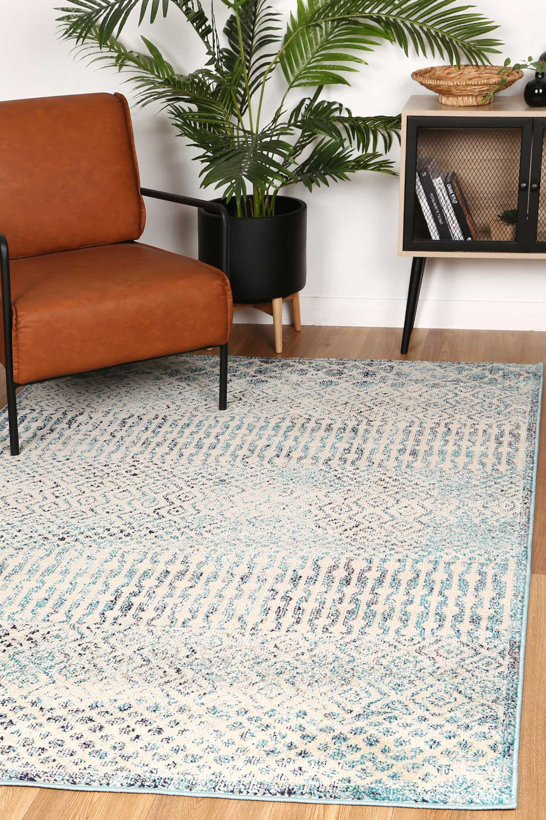 Tulin Incan Blue Tribal Rug - DLB Furniture