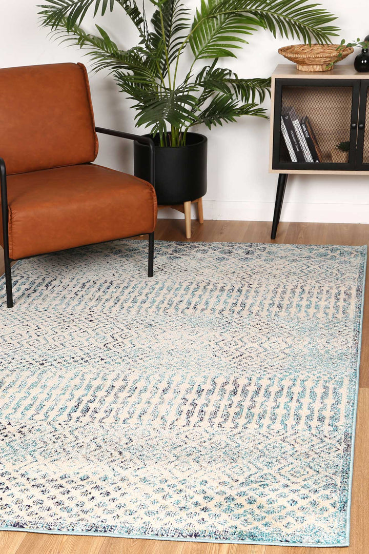 Tulin Incan Blue Tribal Rug - DLB Furniture