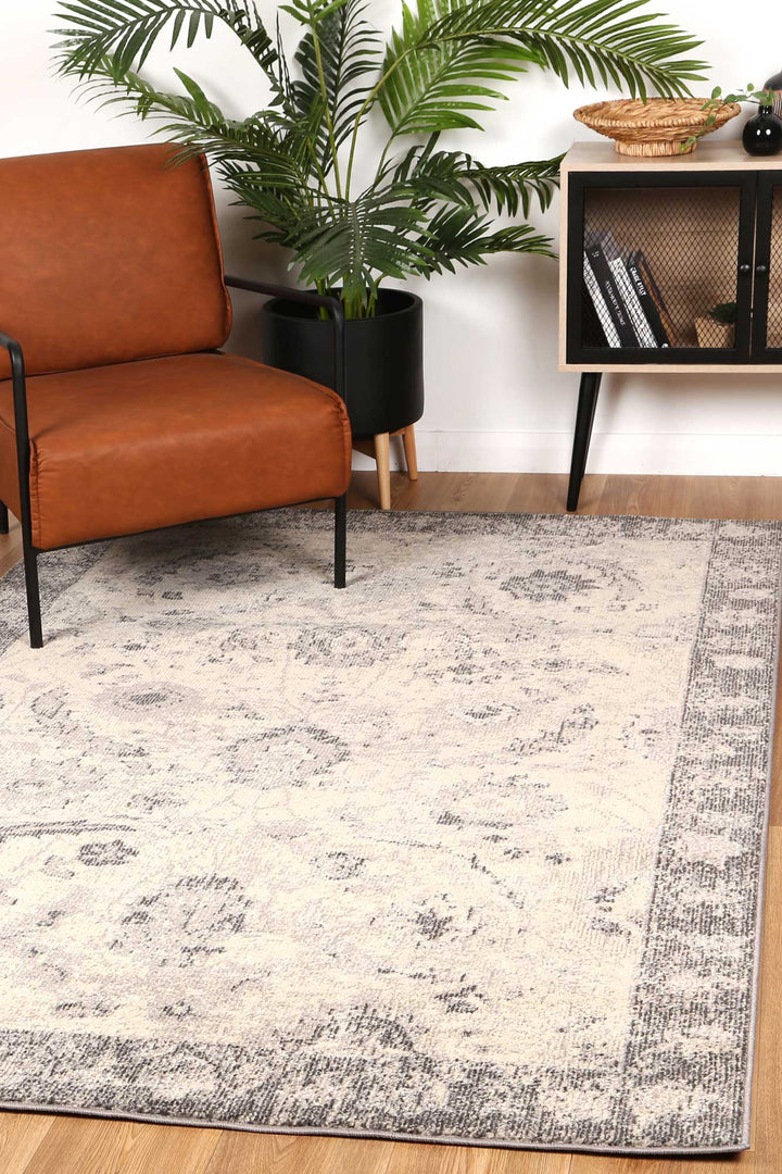 Tulin Warm Cream & Grey Transitional Rug - DLB Furniture