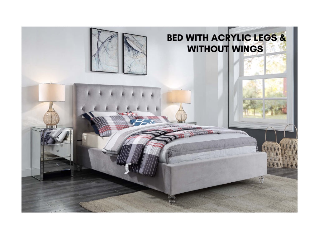Merida Double Velvet Bed - DLB Furniture