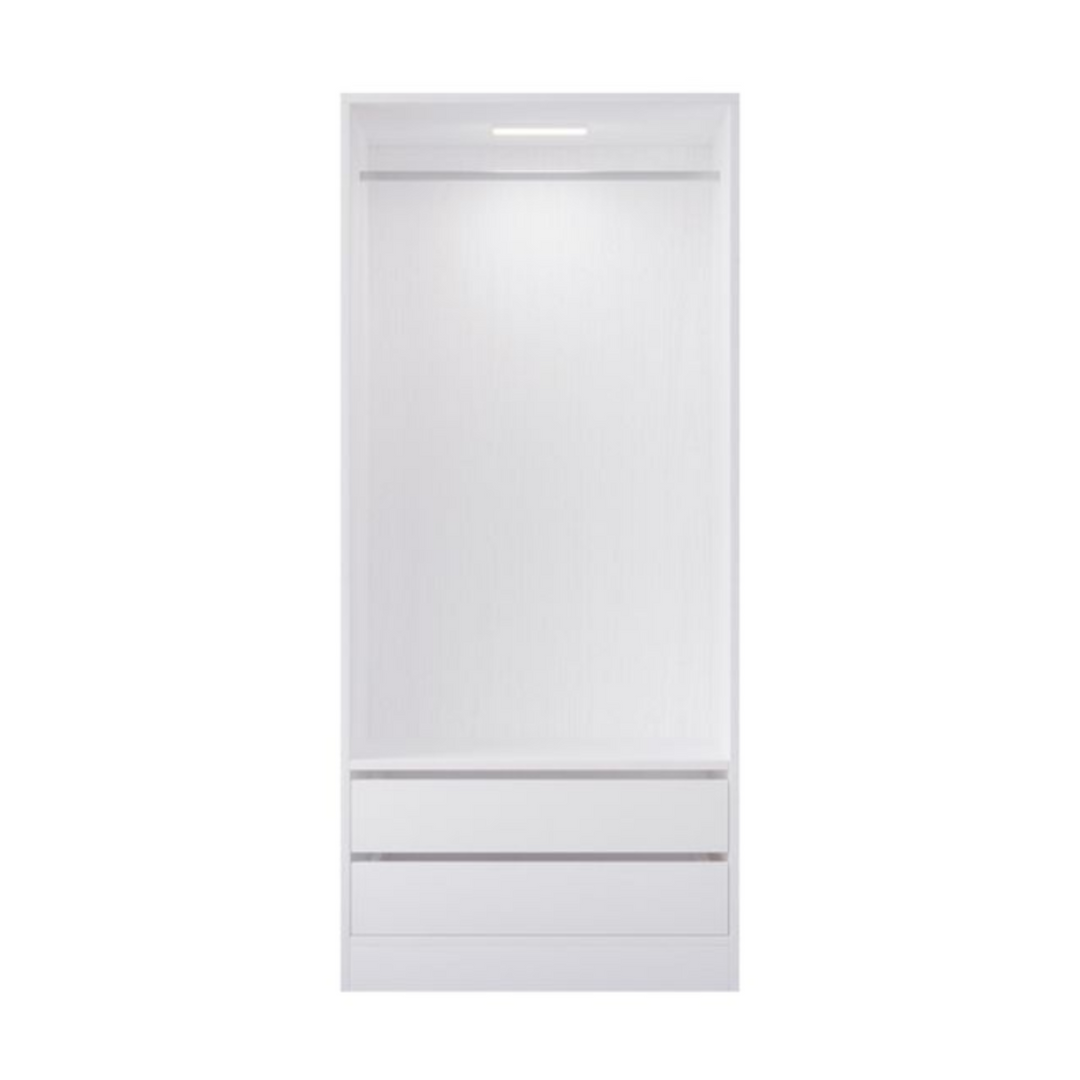 Botany Hanging Wardrobe with Drawers 800 - White