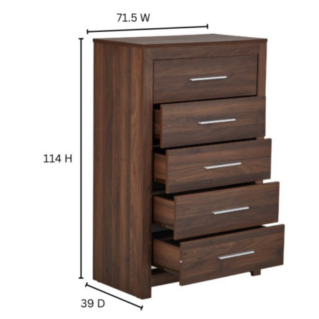 5 drawer tall boy dresser