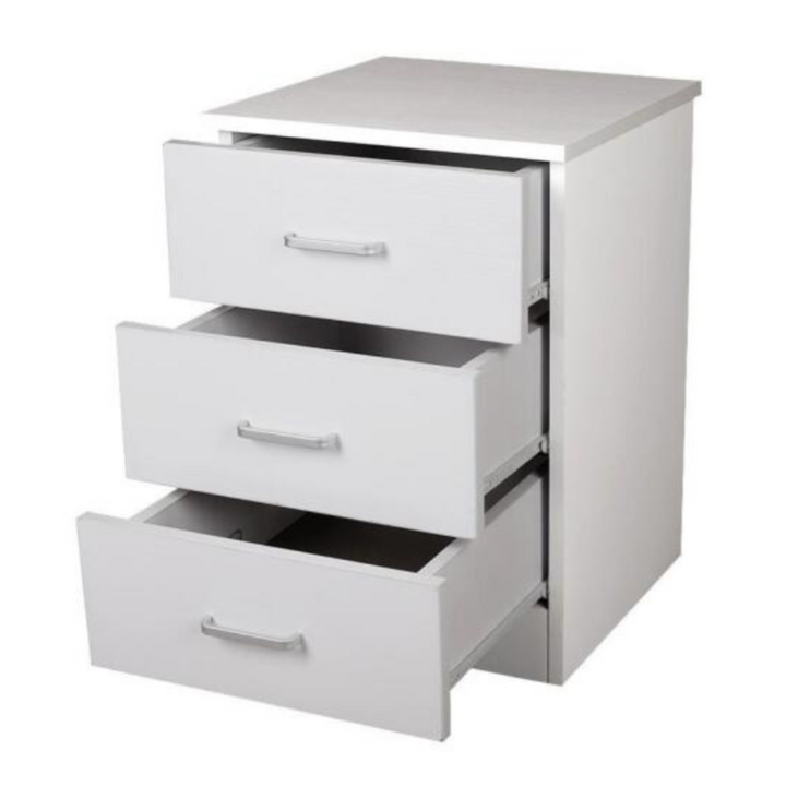 Beli 3 Drawers Bedside Table - White