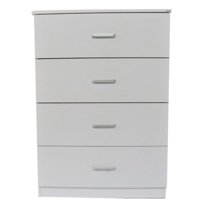 Bali 4 Drawers Tall Boy - White - DLB Furniture