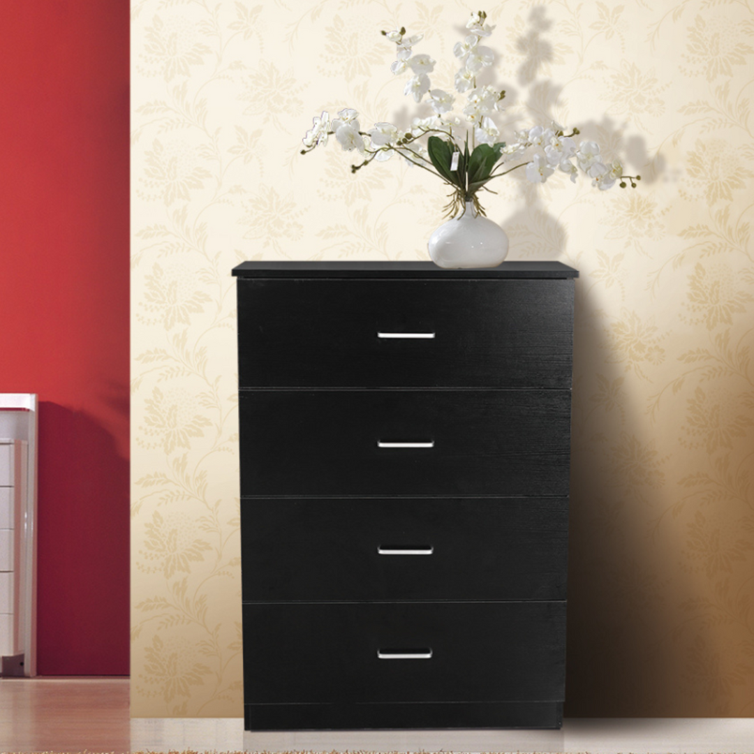 Beli 4 Drawer Chest - Black - DLB Furniture