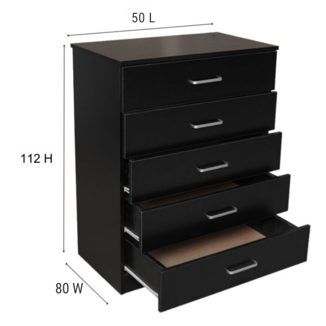 Beli 4 Drawer Chest - Black - DLB Furniture