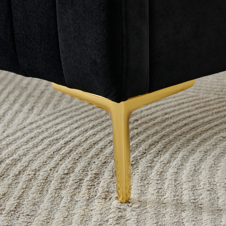 Rara Black Velvet Bed Frame Double - DLB Furniture