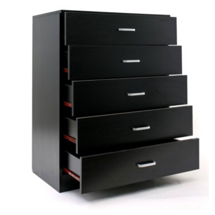 Beli 5 Drawers Tallboy - Black - DLB Furniture