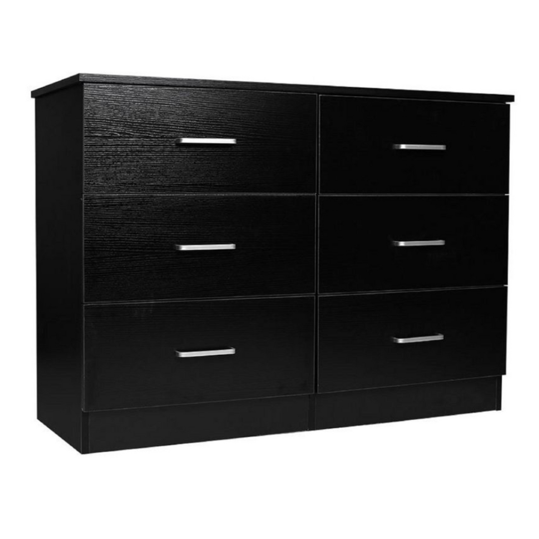 Bali 6 Drawers Lowboy - Black - DLB Furniture