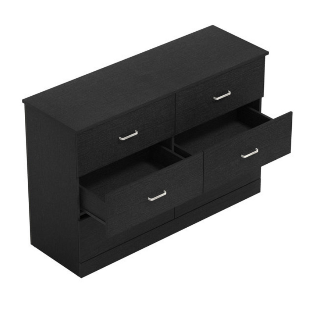 Bali 6 Drawers Lowboy - Black - DLB Furniture