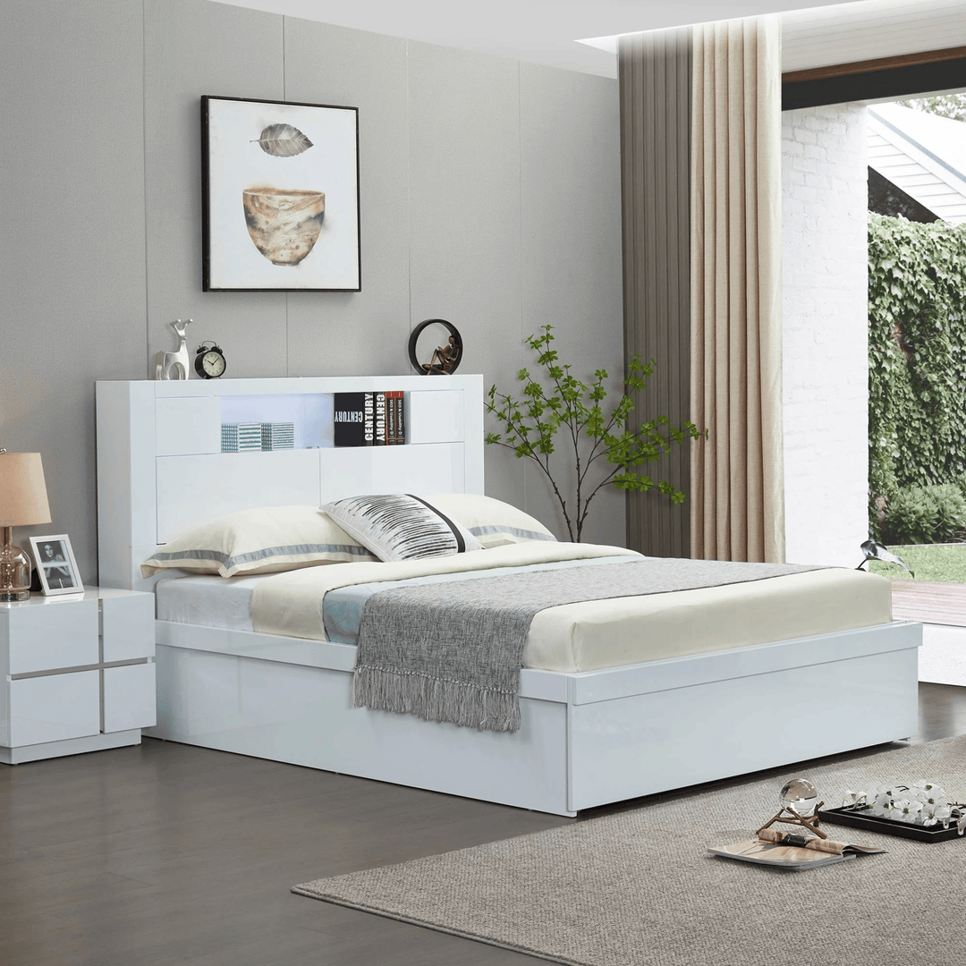 Nevada Queen Gas Lift Platform Bed with Storage