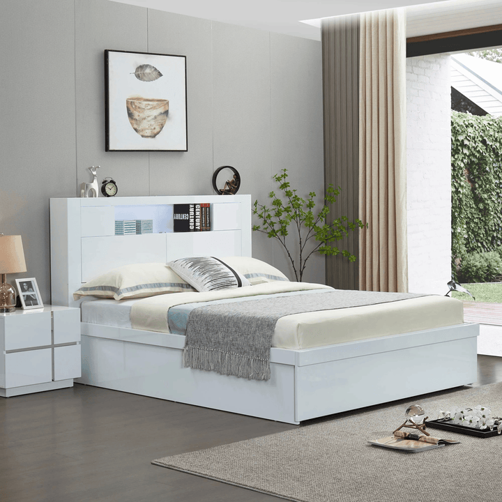 Nevada Queen Gas Lift Platform Bed with Storage